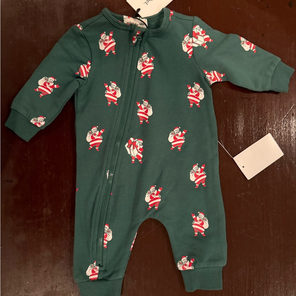 Festive Santa Print Kids Footie